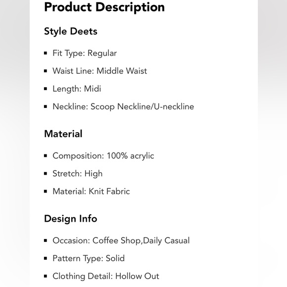 Knit Scoop Neckline Hollow Midi Dress - Picture 8 of 8